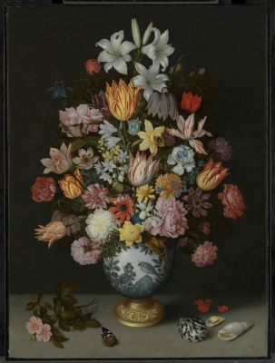 Floral Still Life with Porcelain Vase! Exploring Themes of Transience and Cultural Exchange in 18th Century Malaya