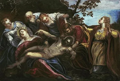 “The Lamentation of Christ” Embraces Dramatic Chiaroscuro and Exquisite Detailing in an 11th Century Masterpiece!